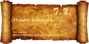 Thomka Nikolett névjegykártya